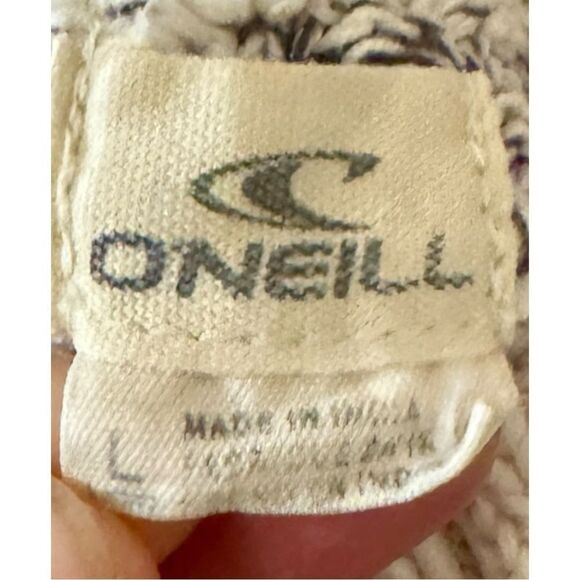 O'Neill Gray and Cream Cardigan Sweater Sz L - Picture 10 of 11